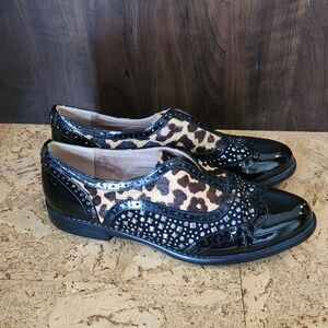 Moda In Pelle Women's Black and Leopard Flats